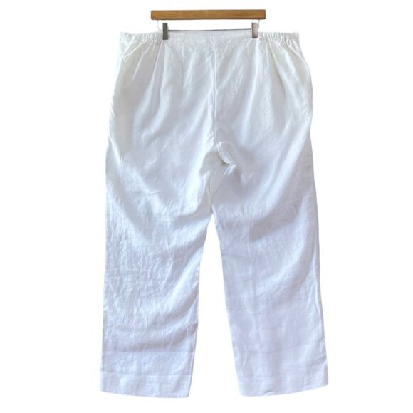 Lane  Bryant Collection White Linen Wide Straight Leg  Drawstring Pants Size 22 - Picture 3 of 5
